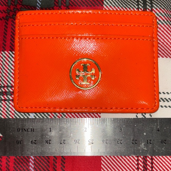 Tory Burch Vibrant Orange Card Holder - Picture 9 of 10